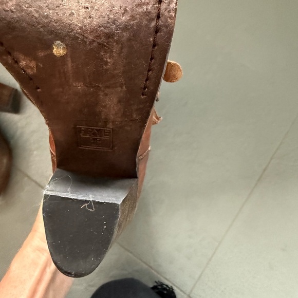 Frye Brown Heeled Gladiator Boots - Picture 6 of 7